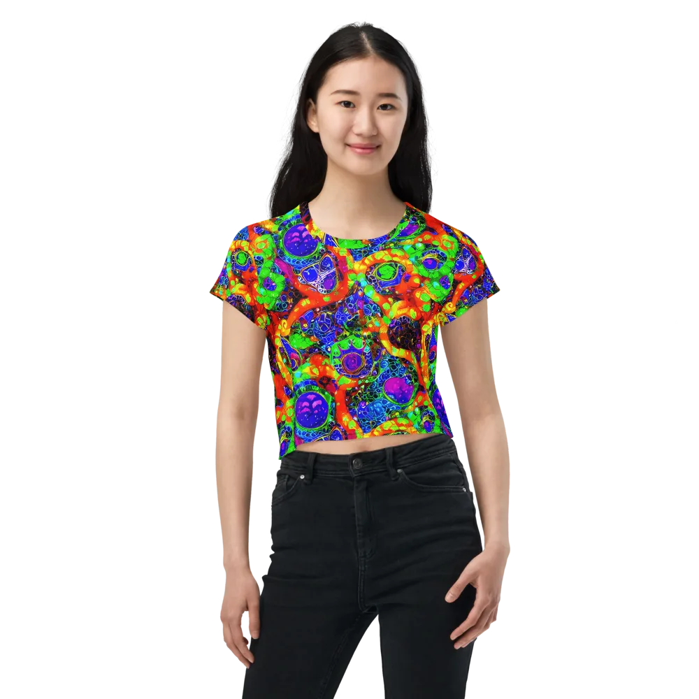 Vivid Labyrinth on Crop Tee — Front
