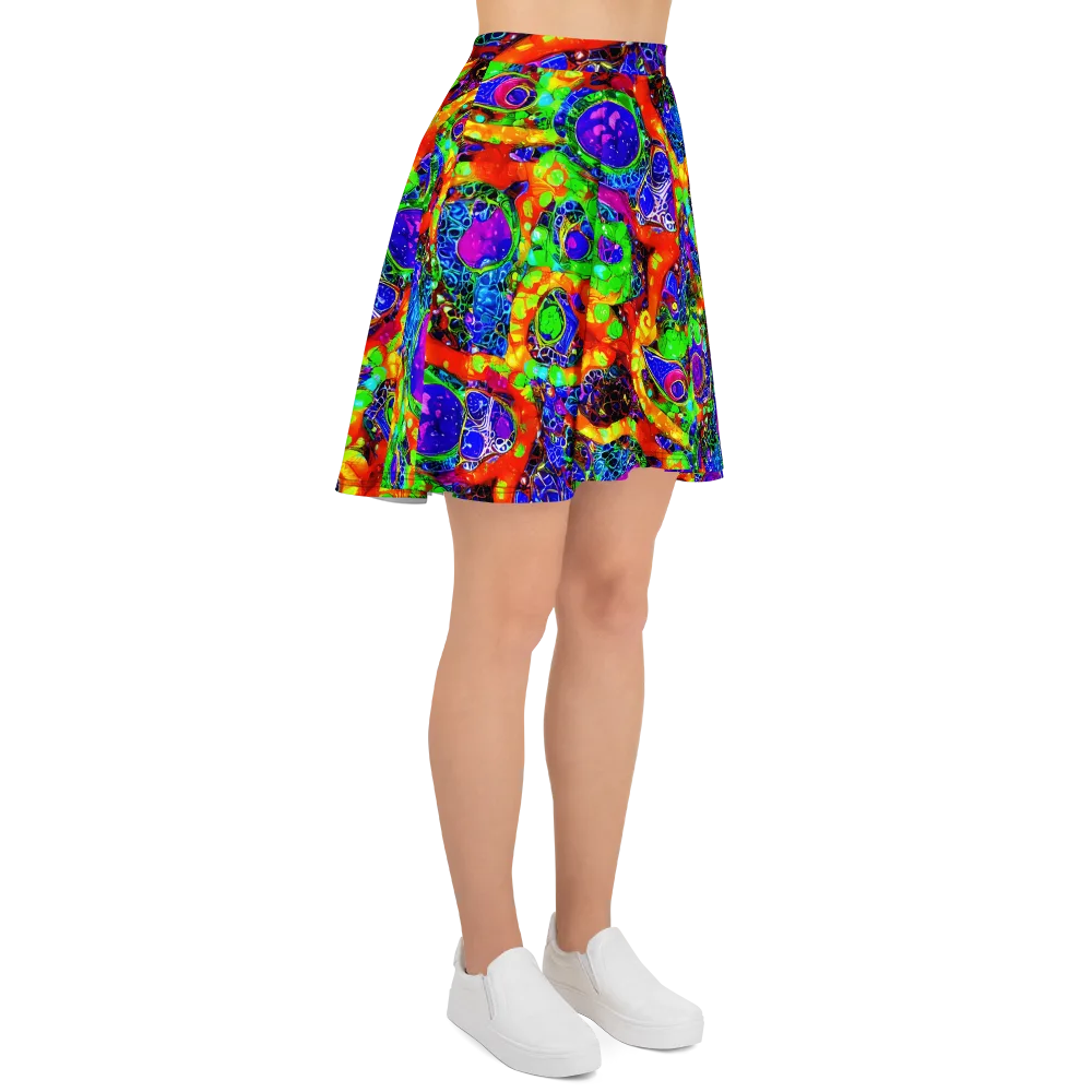 Vivid Labyrinth on Skater Skirt — Right