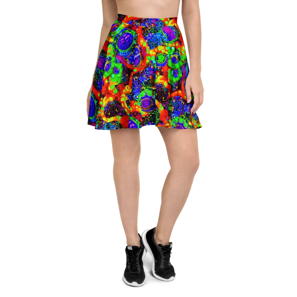 Vivid Labyrinth on Skater Skirt — Front