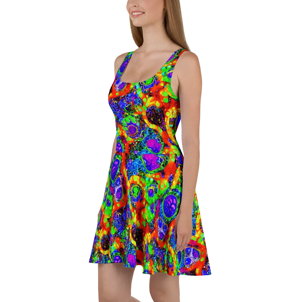 Vivid Labyrinth on Skater Dress — Left