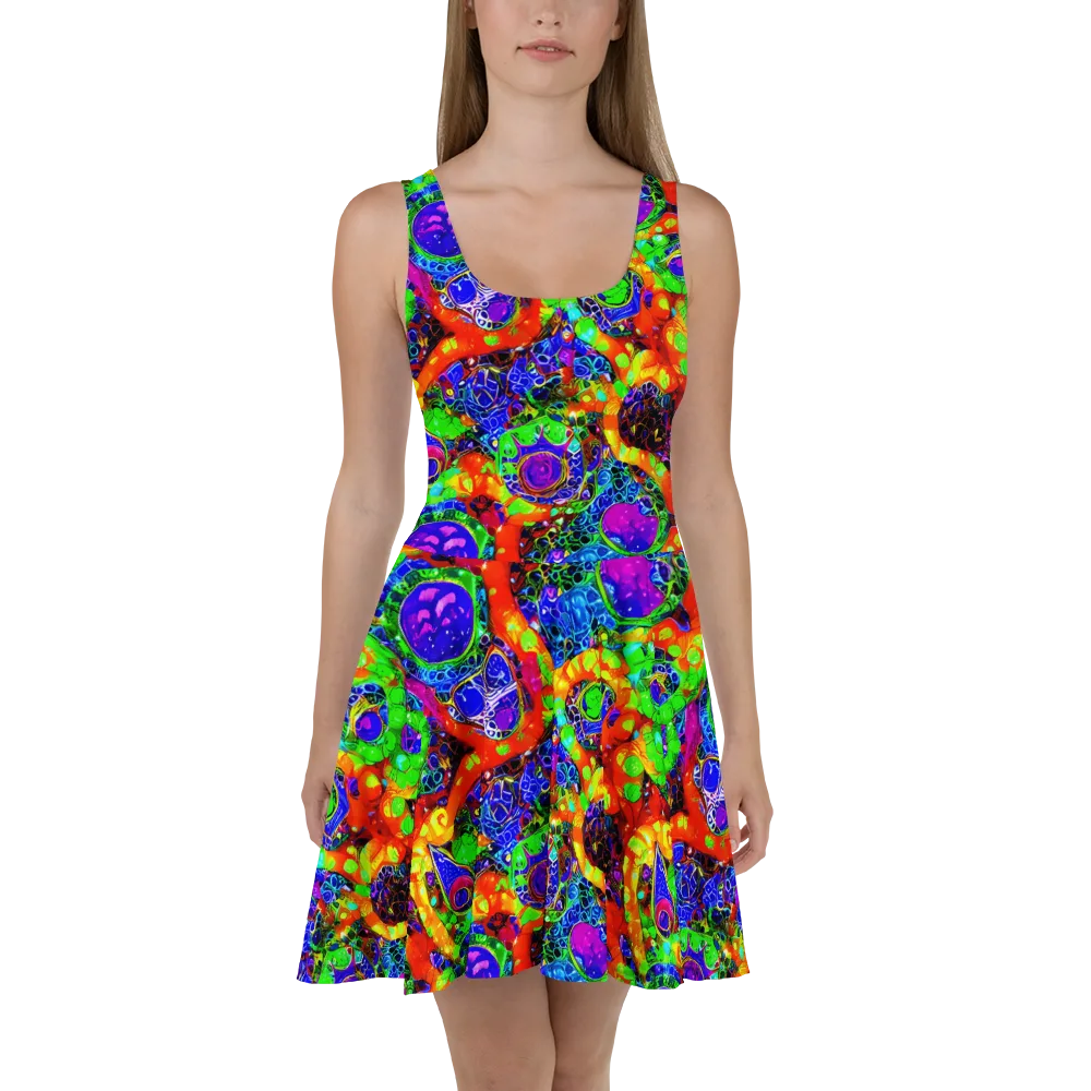 Vivid Labyrinth on Skater Dress — Front