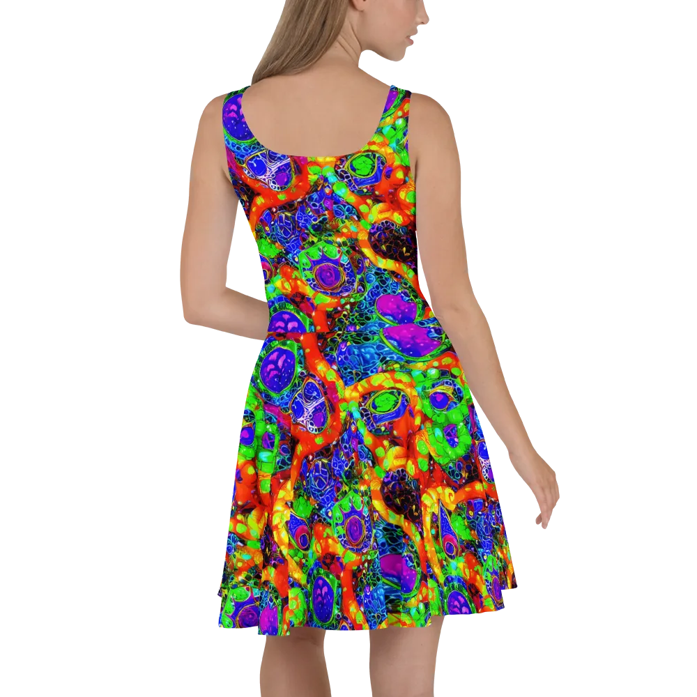 Vivid Labyrinth on Skater Dress — Back