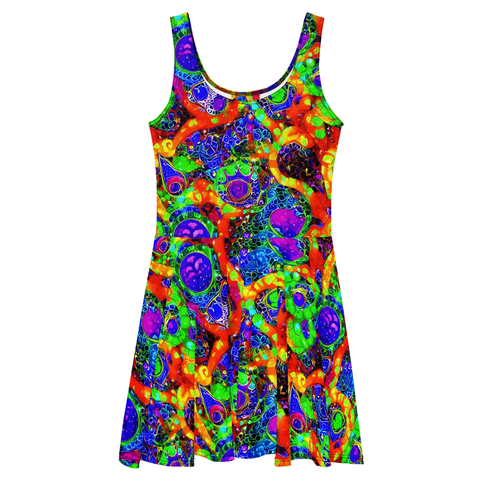 Vivid Labyrinth on Skater Dress — Front
