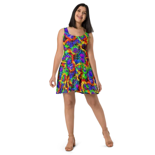 Vivid Labyrinth on a Skater Dress