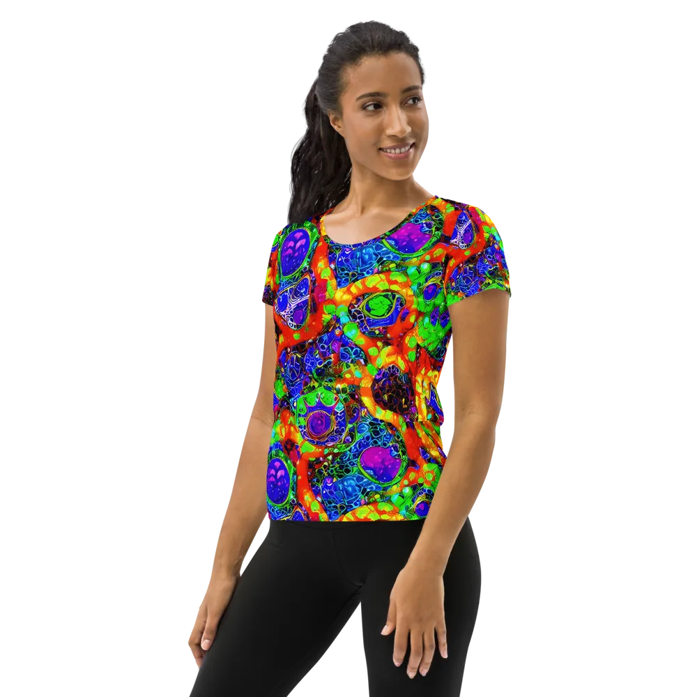 Vivid Labyrinth on Women's Athletic T-Shirt — Left