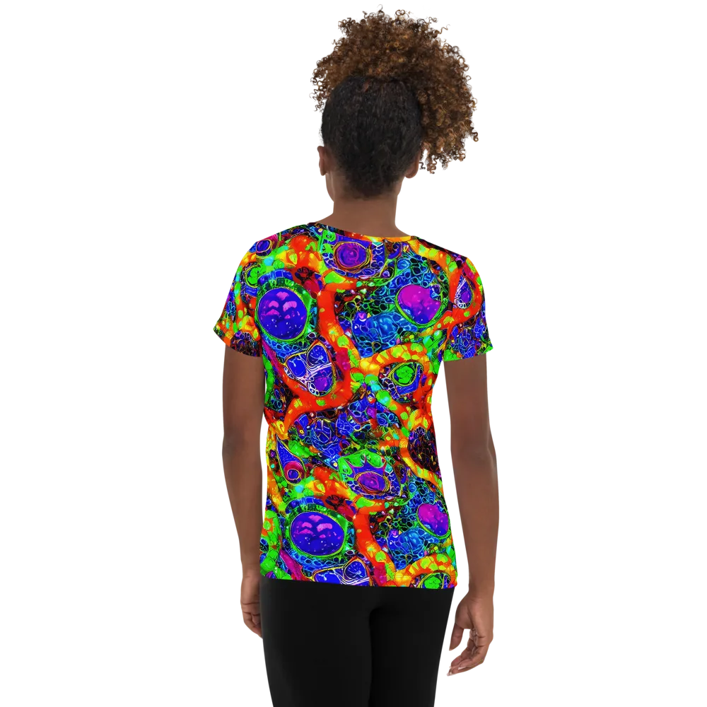 Vivid Labyrinth on Women's Athletic T-Shirt — Back