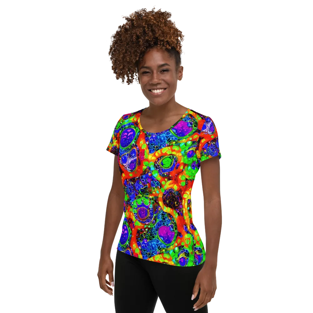 Vivid Labyrinth on Women's Athletic T-Shirt — Left