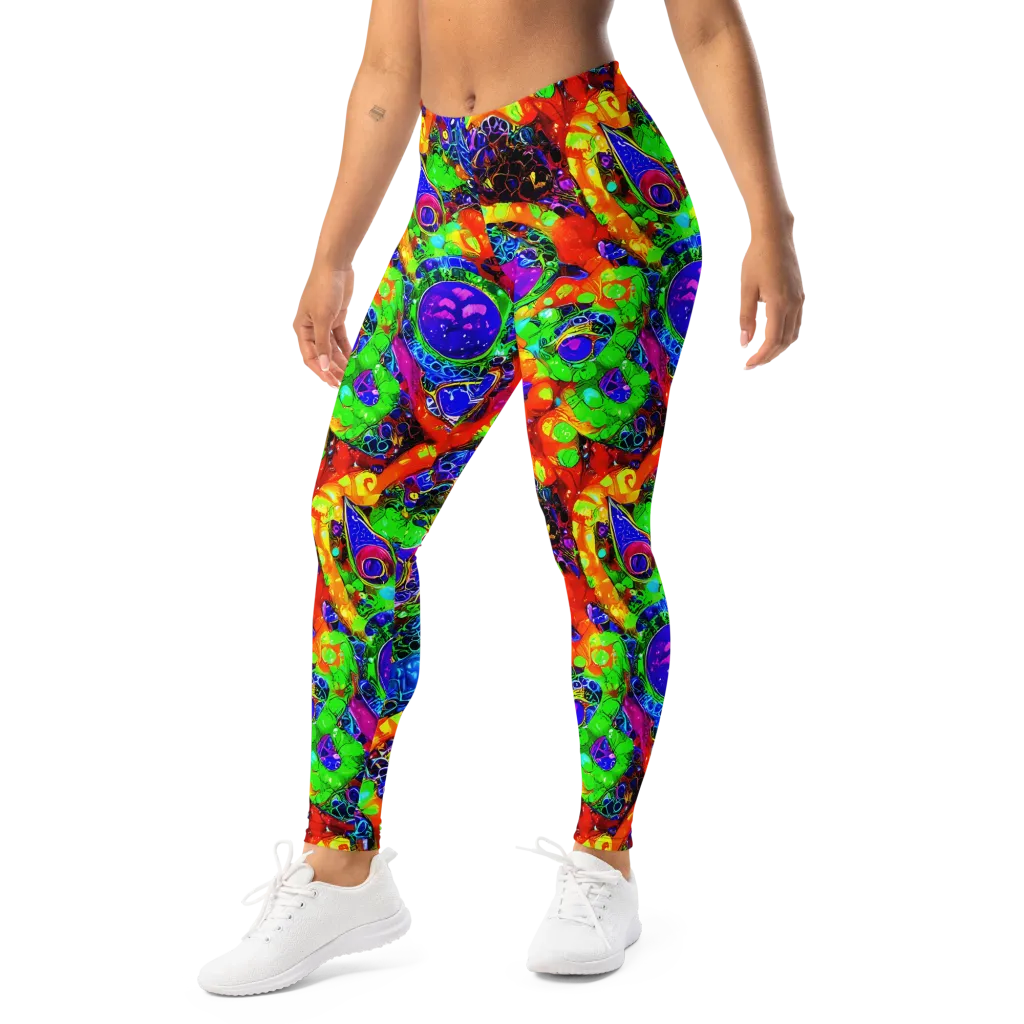 Vivid Labyrinth on Leggings — Left Front