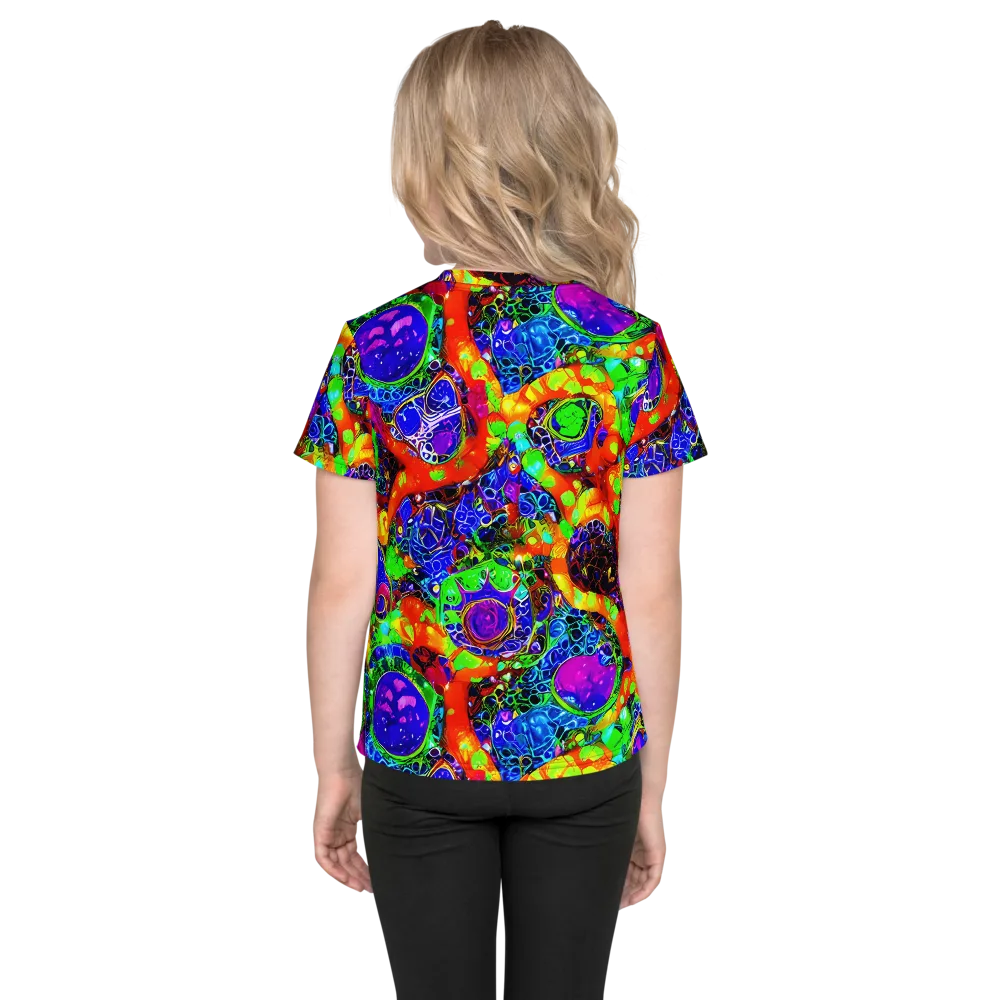 Vivid Labyrinth on Kids Crew Neck T-Shirt — Back