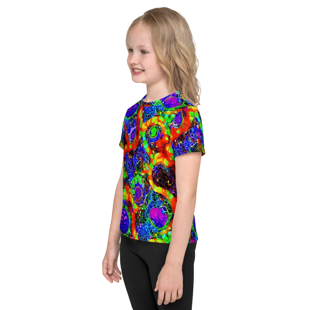 Vivid Labyrinth on Kids Crew Neck T-Shirt — Left