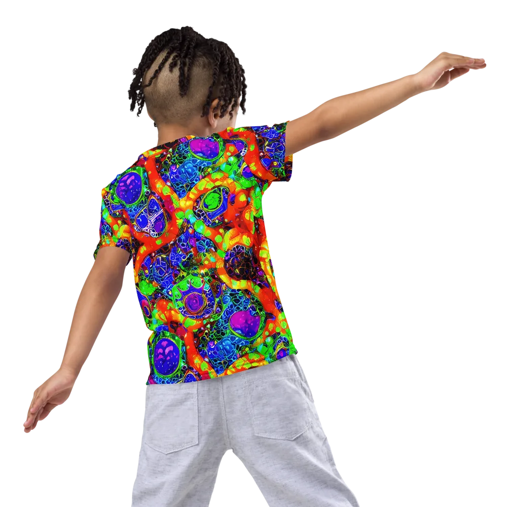 Vivid Labyrinth on Kids Crew Neck T-Shirt — Back
