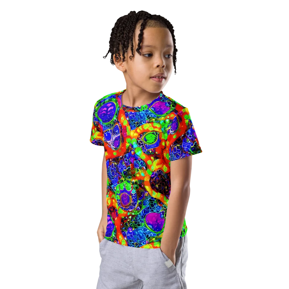 Vivid Labyrinth on Kids Crew Neck T-Shirt — Left Front