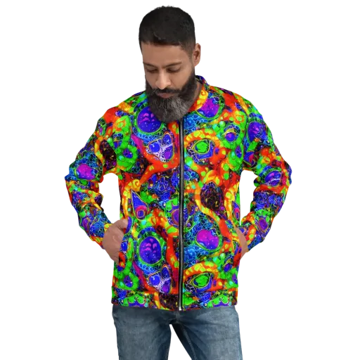 Vivid Labyrinth on a Bomber Jacket