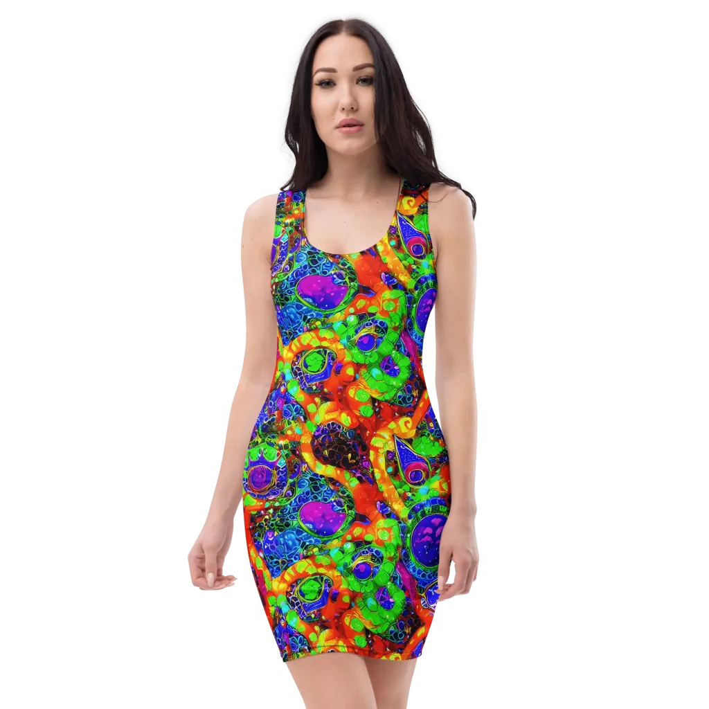 Vivid Labyrinth on Bodycon Dress — Front
