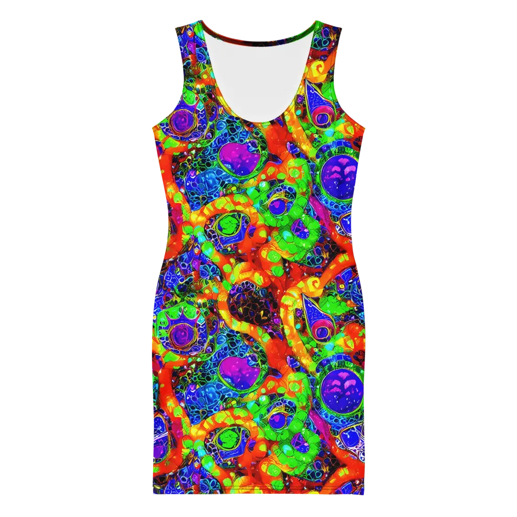 Vivid Labyrinth on Bodycon Dress — Front