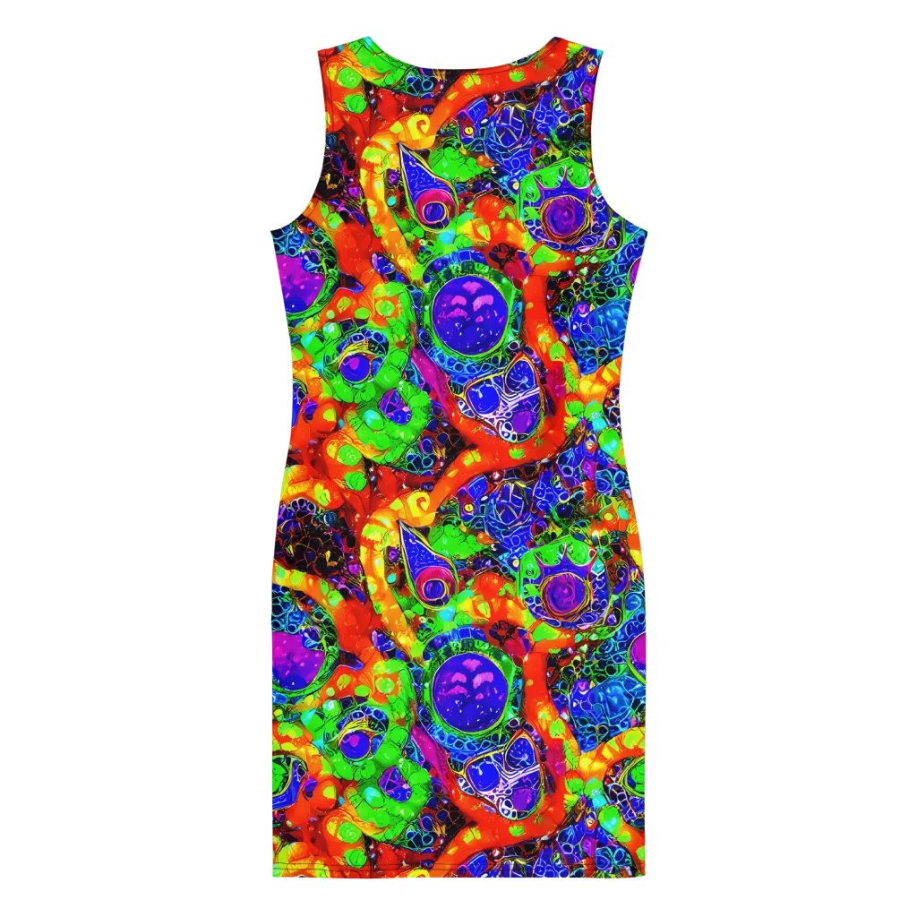 Vivid Labyrinth on Bodycon Dress — Back