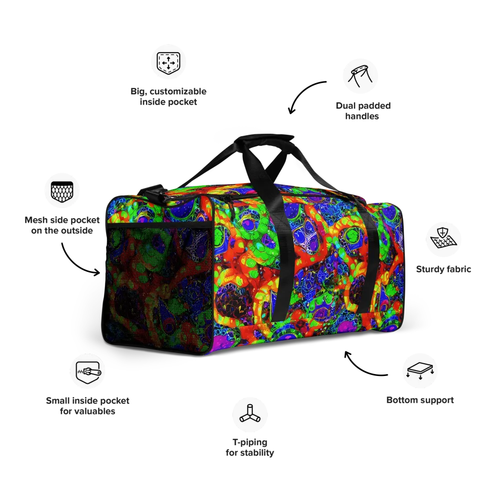 Vivid Labyrinth on Duffle Bag — Right Front