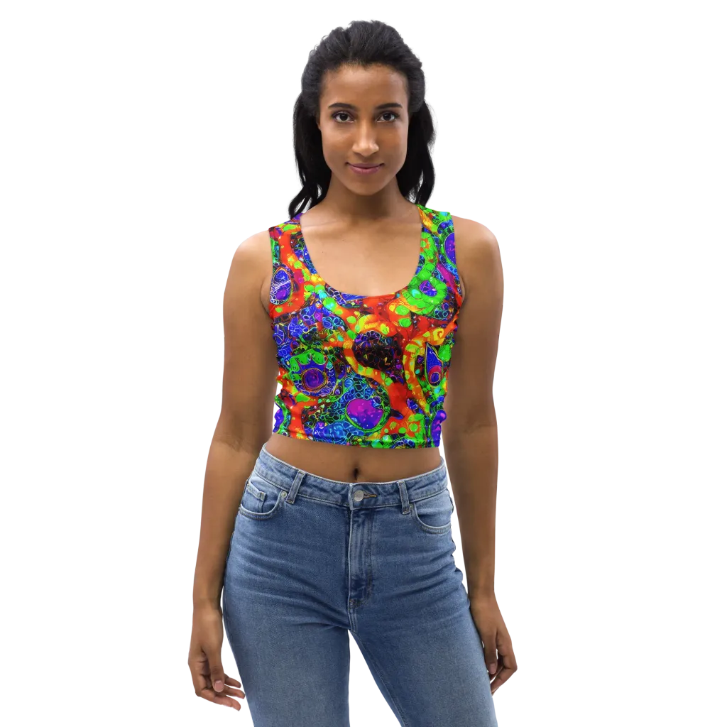 Vivid Labyrinth on Crop Top — Front