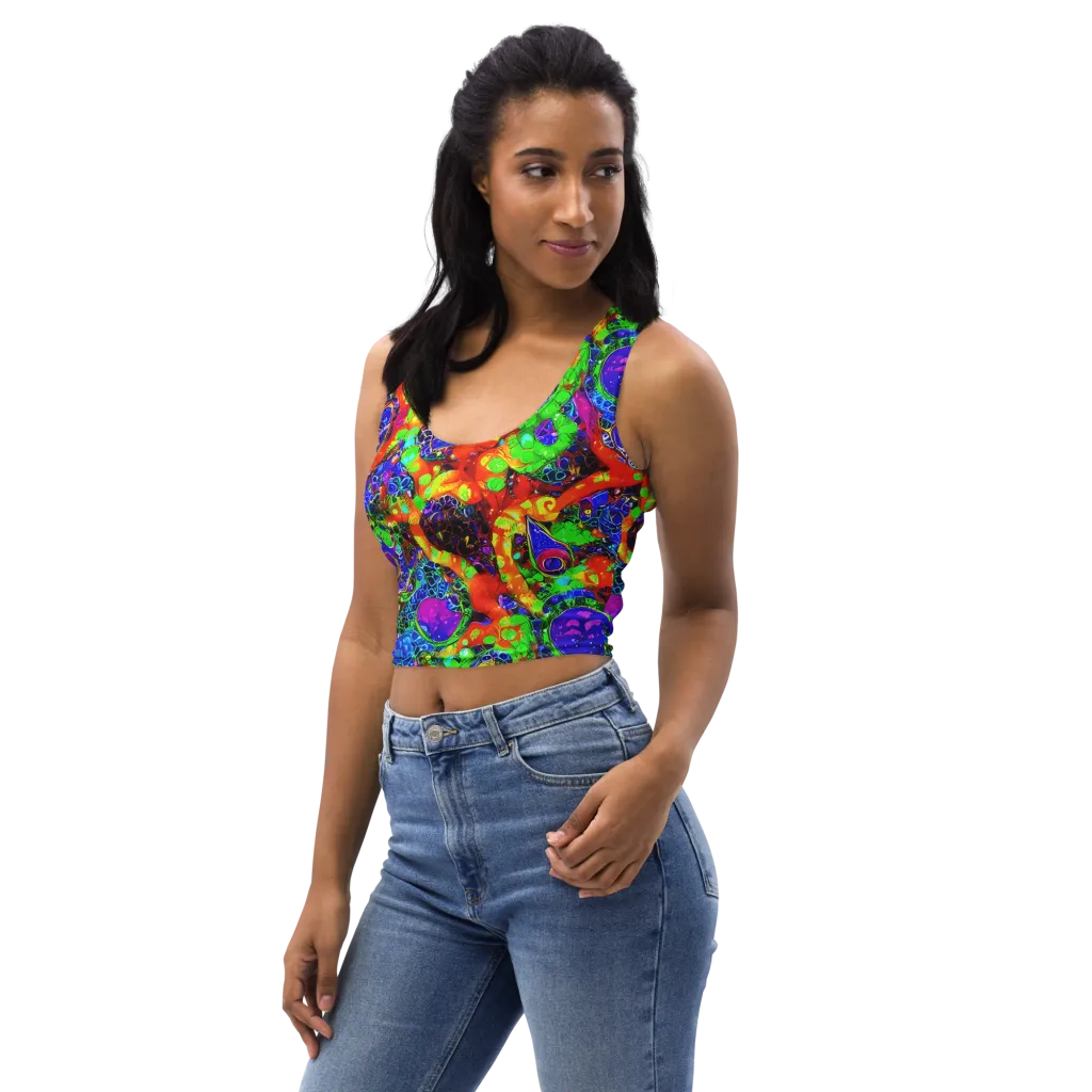 Vivid Labyrinth on Crop Top — Left Front