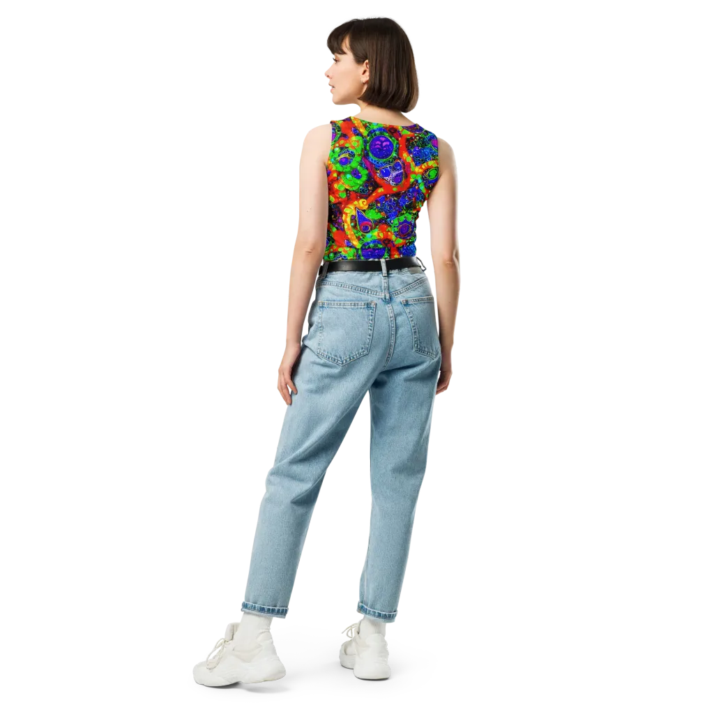 Vivid Labyrinth on Crop Top — Back