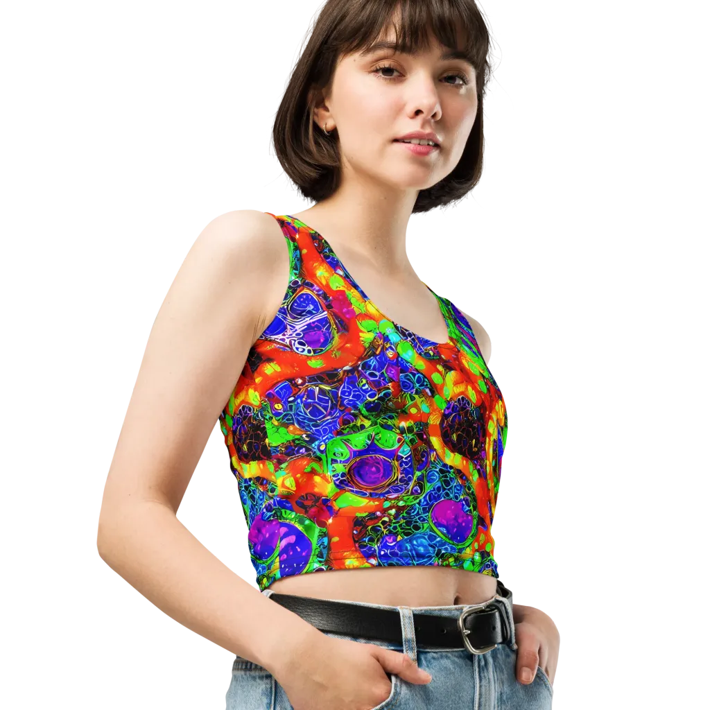 Vivid Labyrinth on Crop Top — Right Front