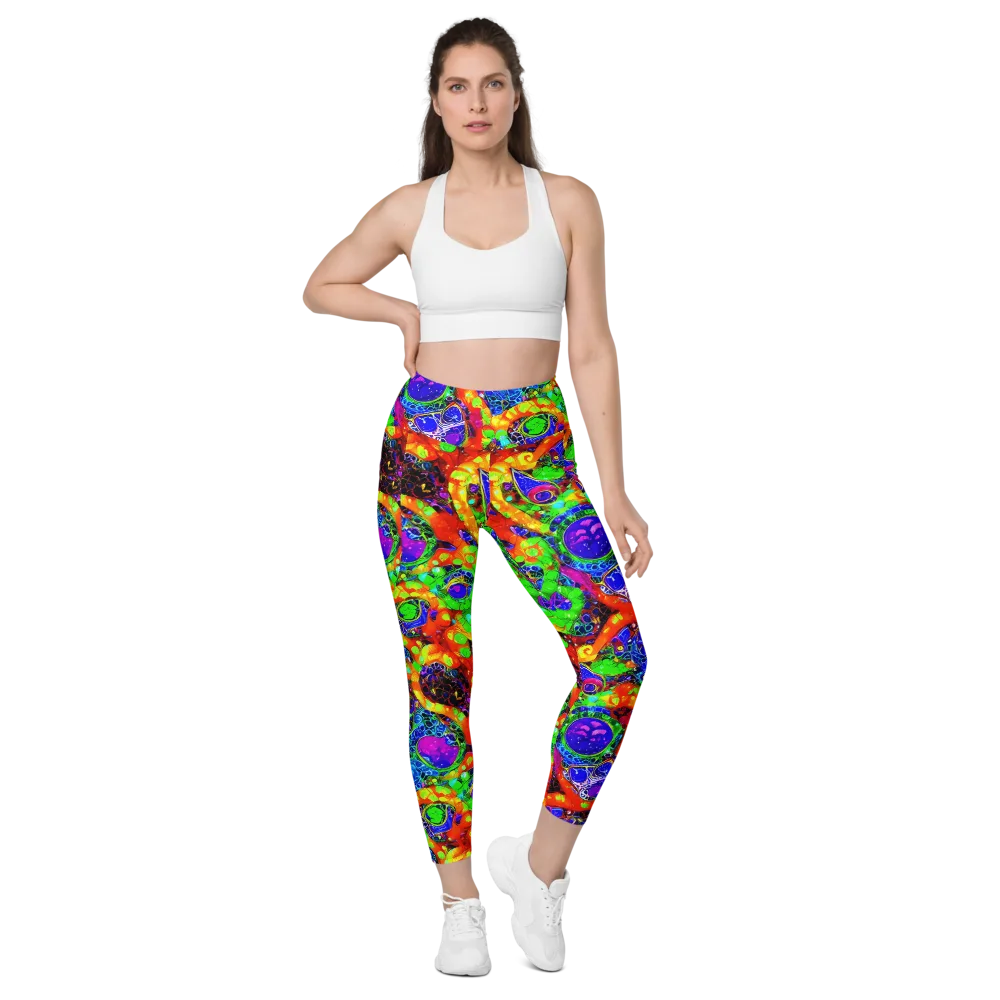 Vivid Labyrinth on Leggings with Pockets — Front