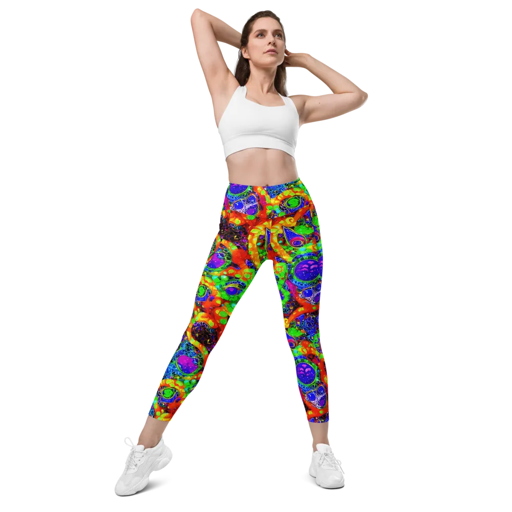 Vivid Labyrinth on Leggings with Pockets — Front