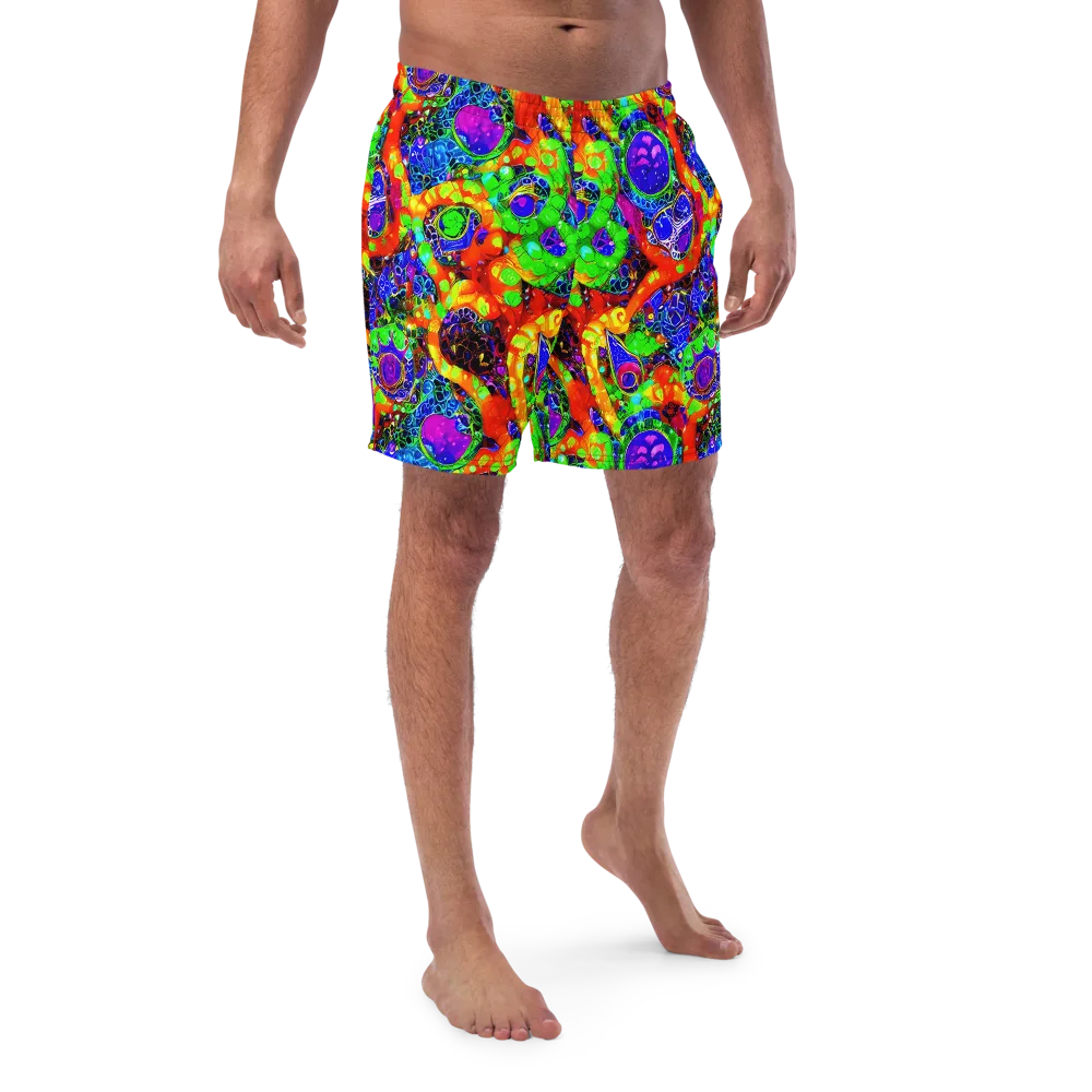 Vivid Labyrinth on Swim Trunks — Front