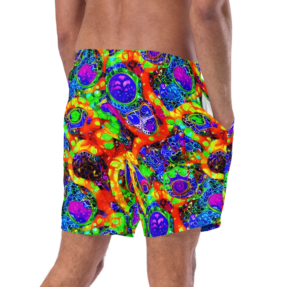 Vivid Labyrinth on Swim Trunks — Right Back