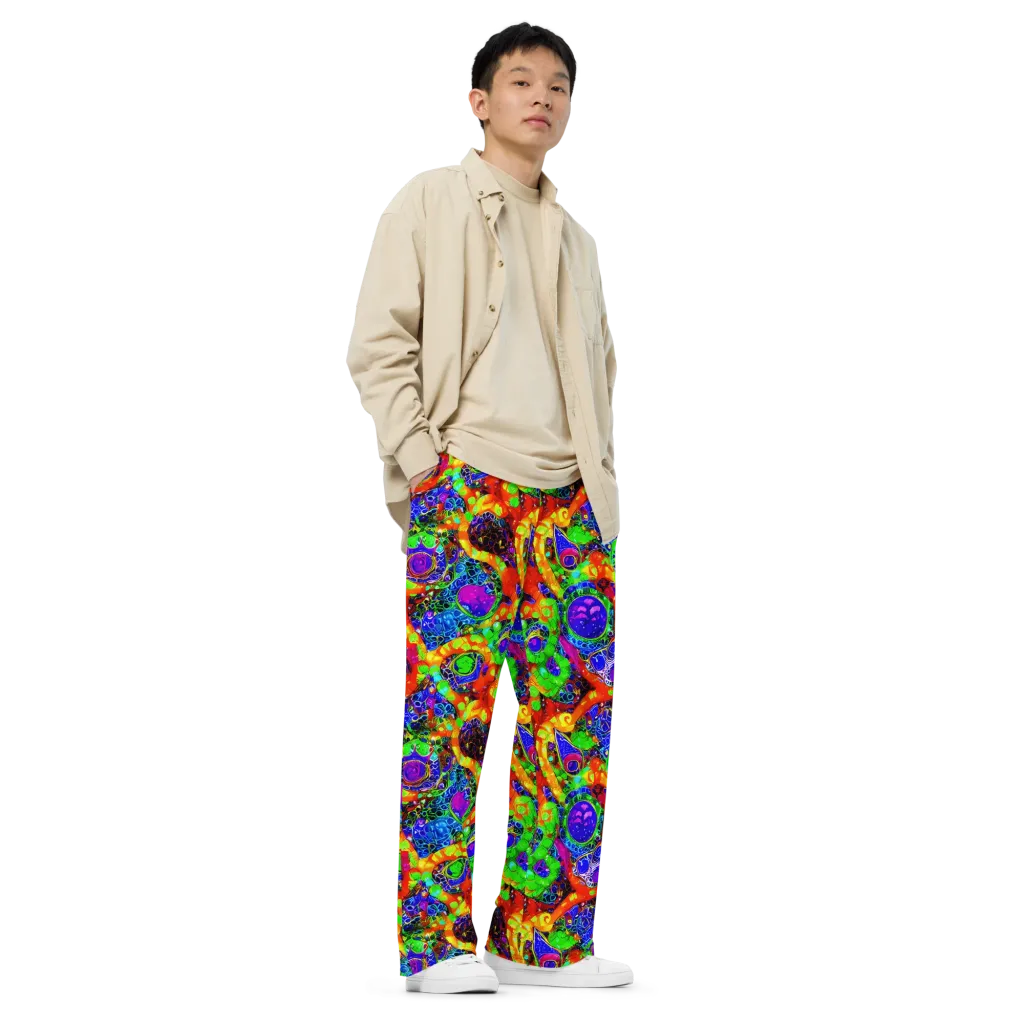 Vivid Labyrinth on Wide-Leg Pants — Right Front
