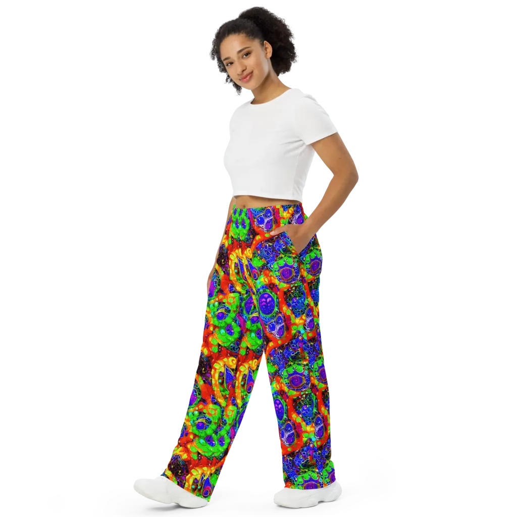 Vivid Labyrinth on Wide-Leg Pants — Left Front