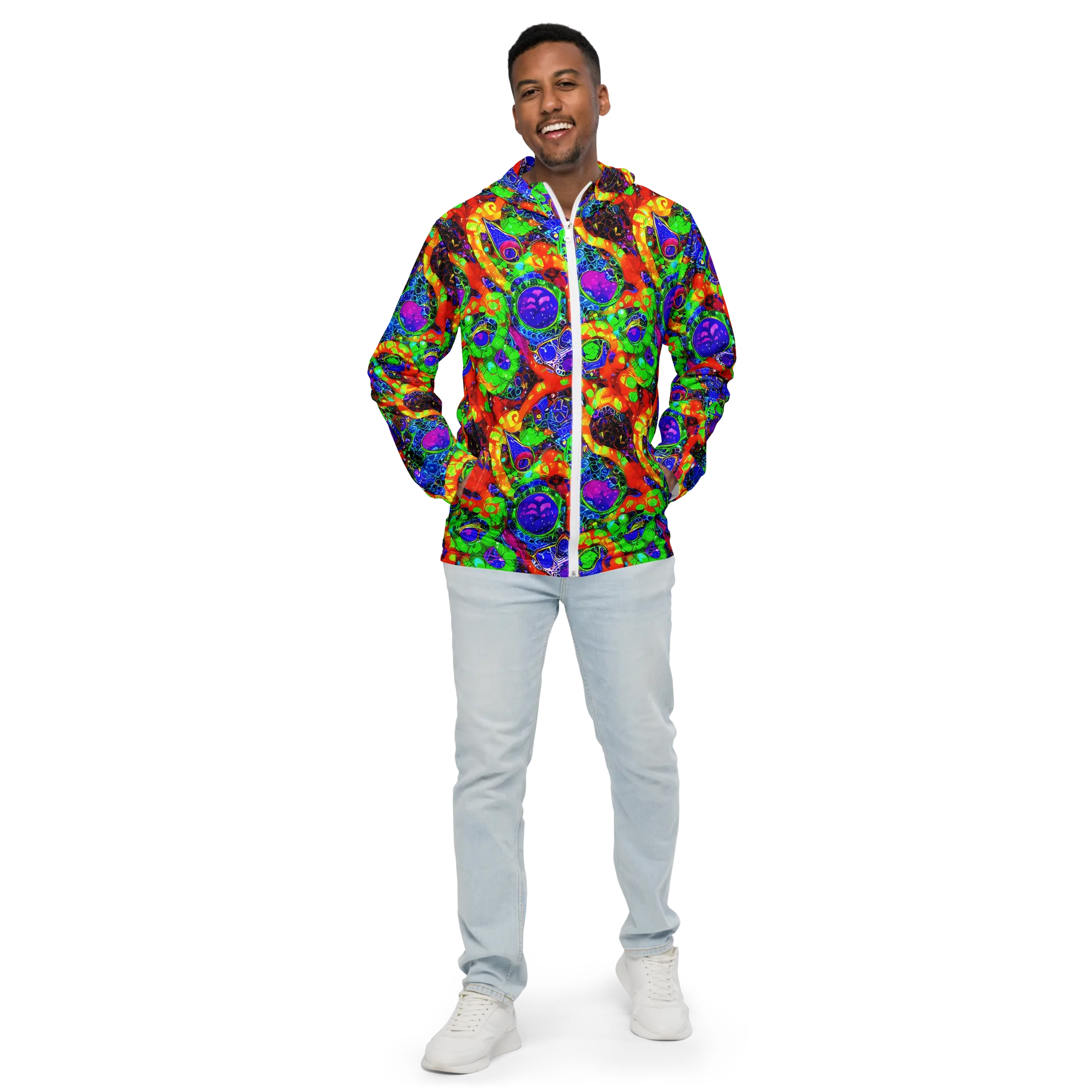 Vivid Labyrinth on Men's Windbreaker — Front