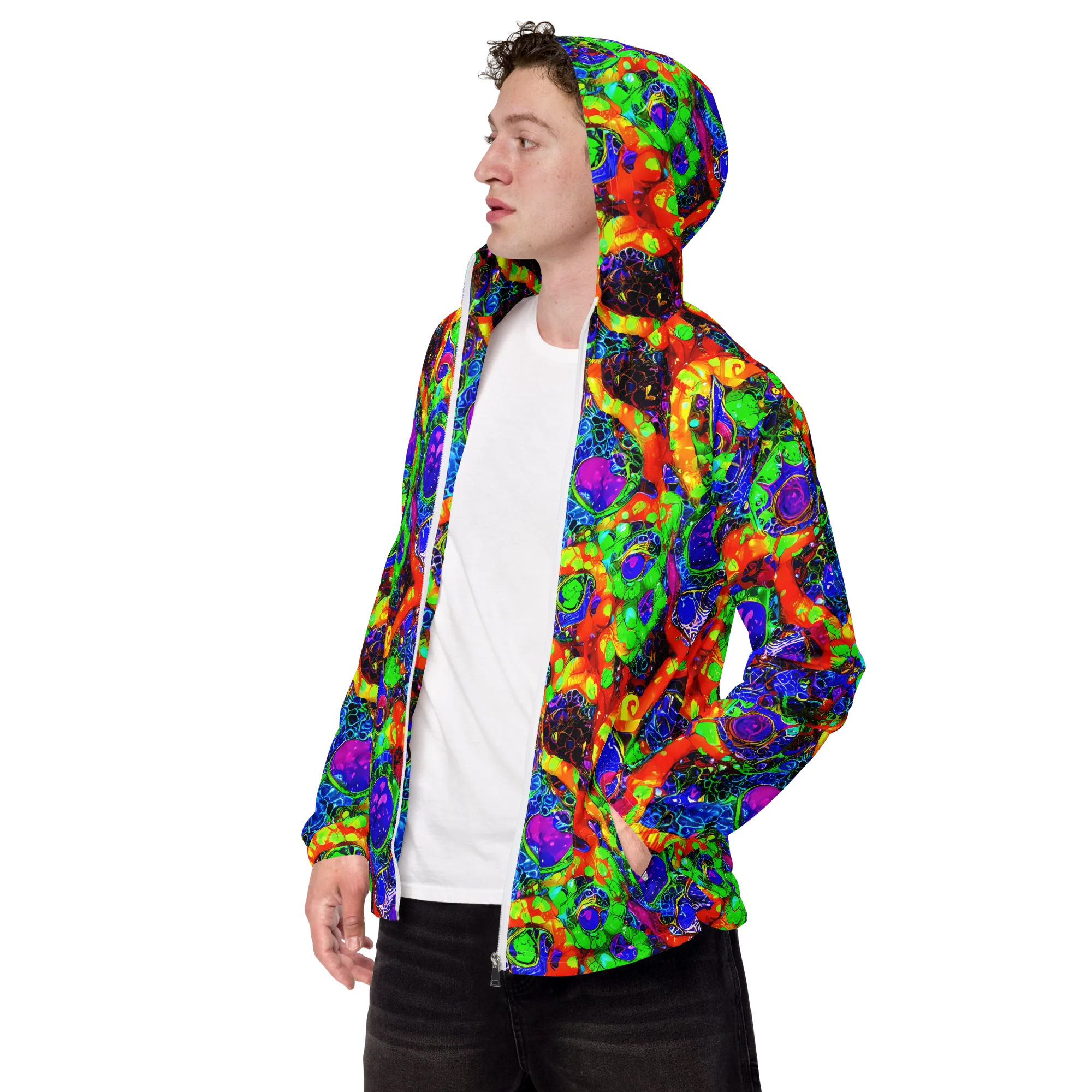 Vivid Labyrinth on Men's Windbreaker — Left Front