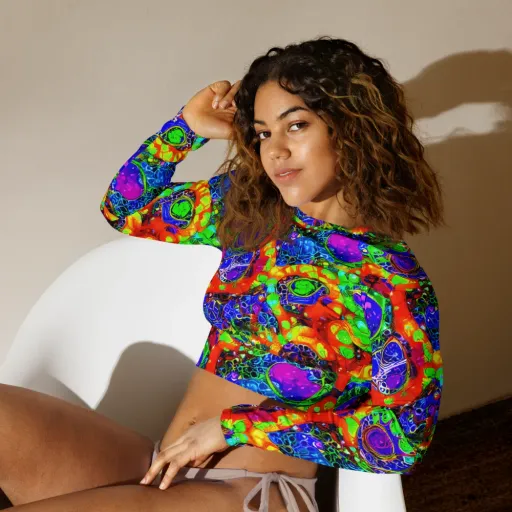 Vivid Labyrinth on a Long Sleeve Crop Top