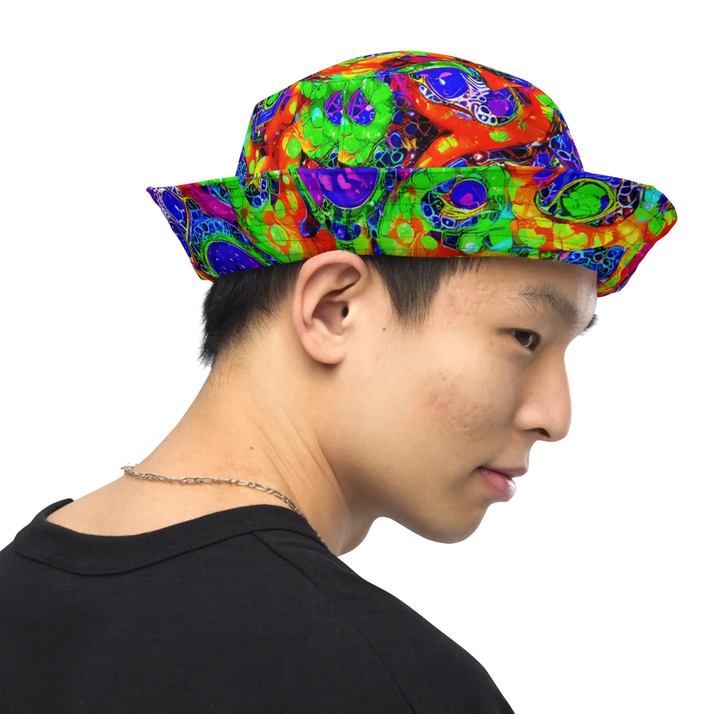 Vivid Labyrinth on Reversible Bucket Hat — Right Outside