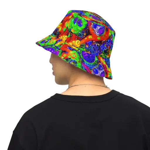 Vivid Labyrinth on a Reversible Bucket Hat