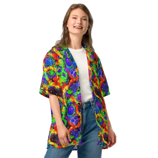 Vivid Labyrinth on a Button Shirt