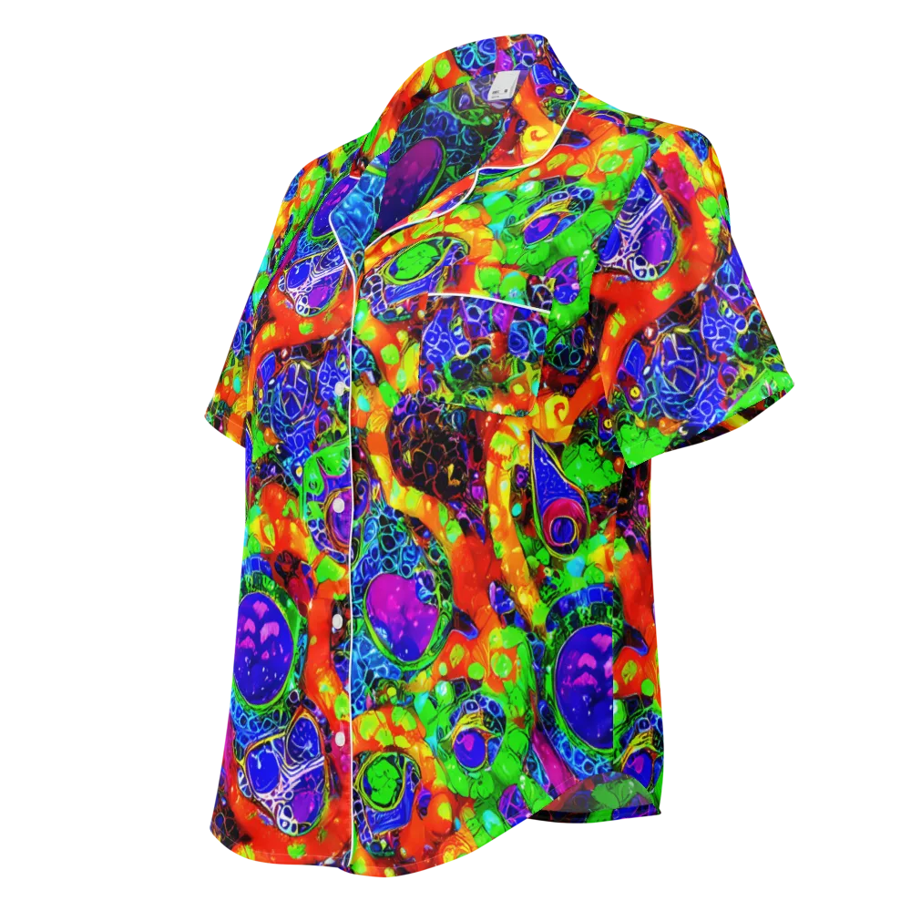 Vivid Labyrinth on Women's Short Sleeve Pajama Top — Left Front