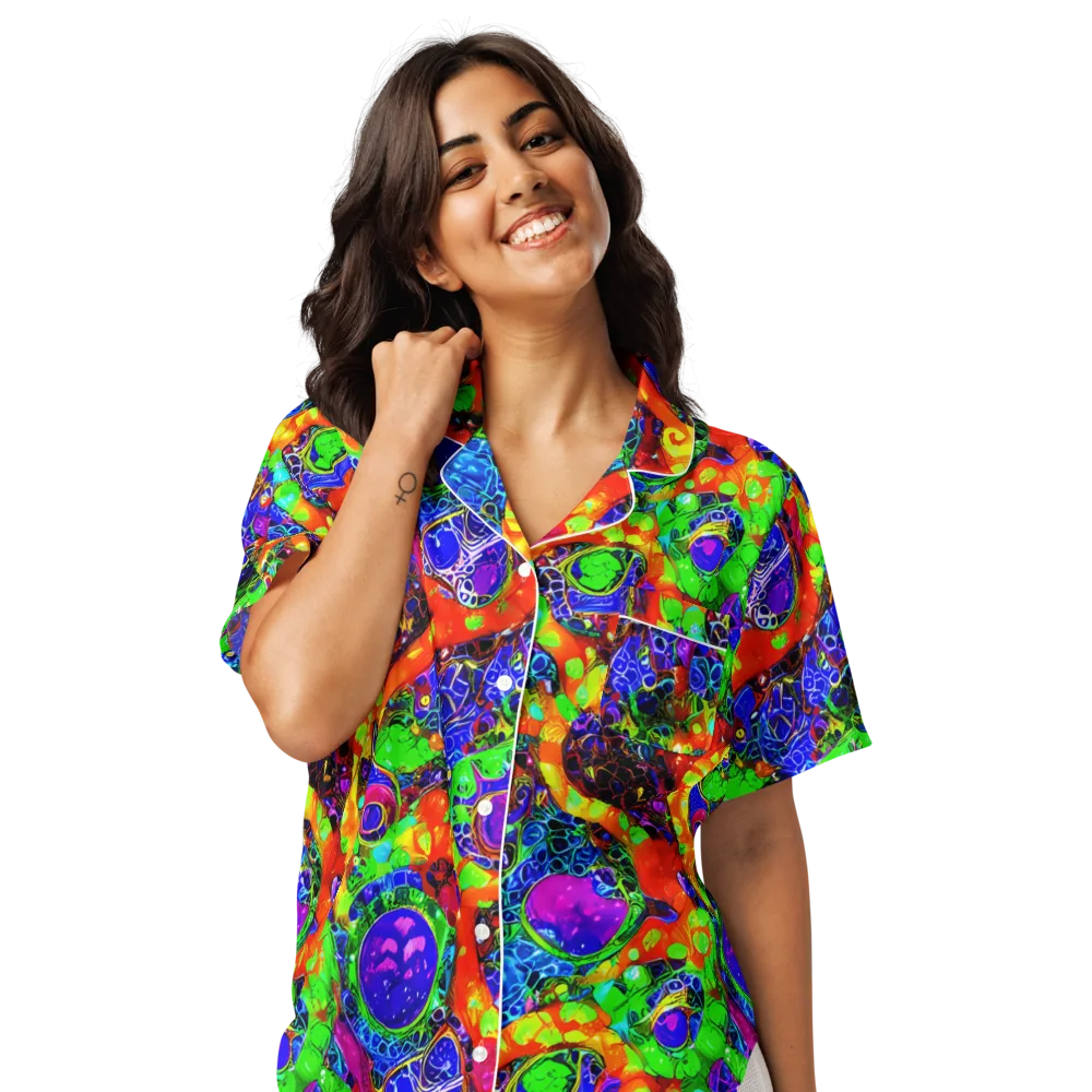 Vivid Labyrinth on Women's Short Sleeve Pajama Top — Front