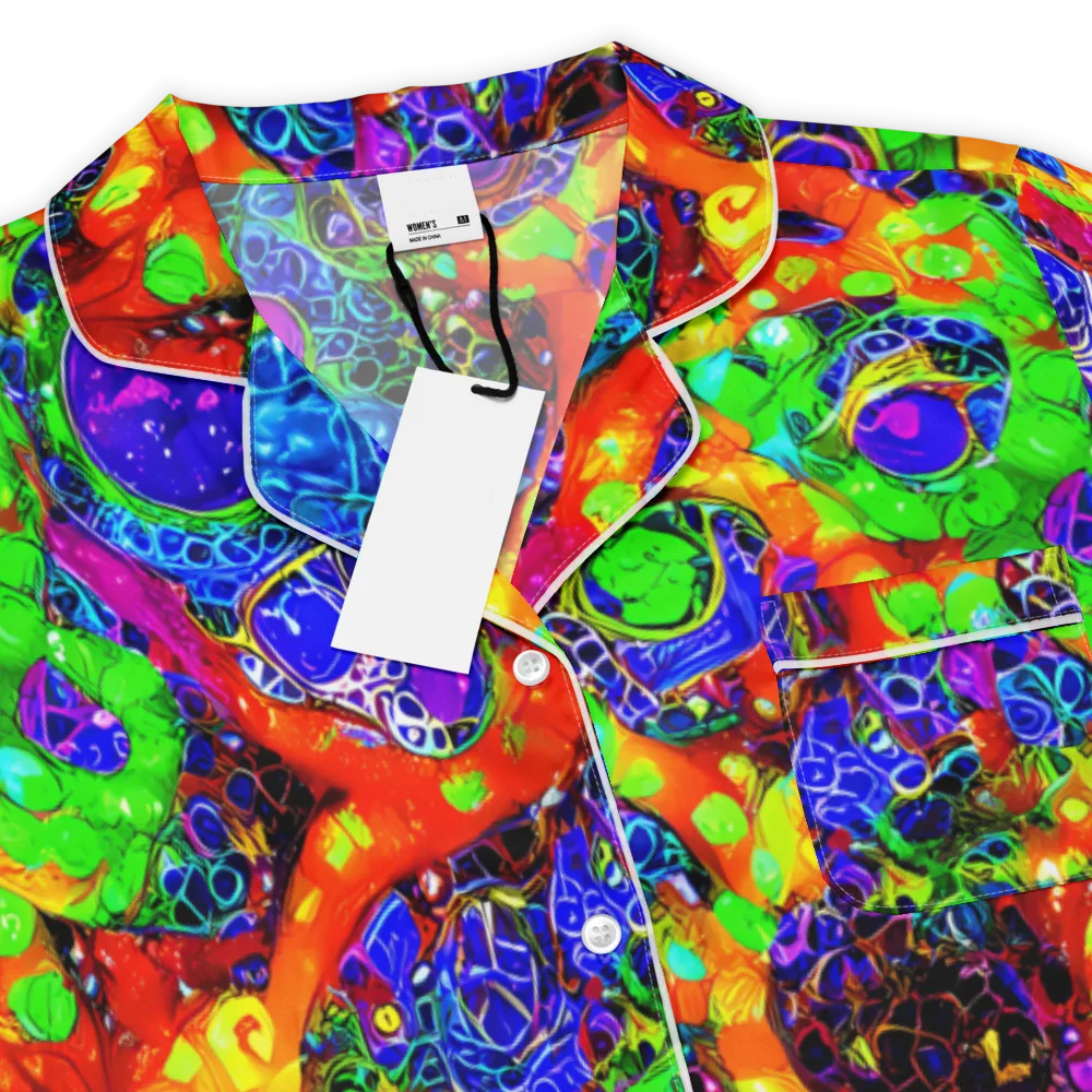 Vivid Labyrinth on Women's Short Sleeve Pajama Top — Product details
