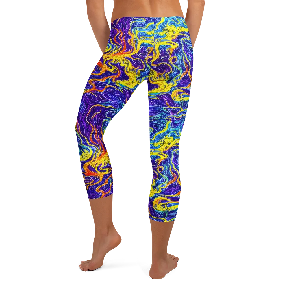 Saffron Storm on Capri Leggings — Back