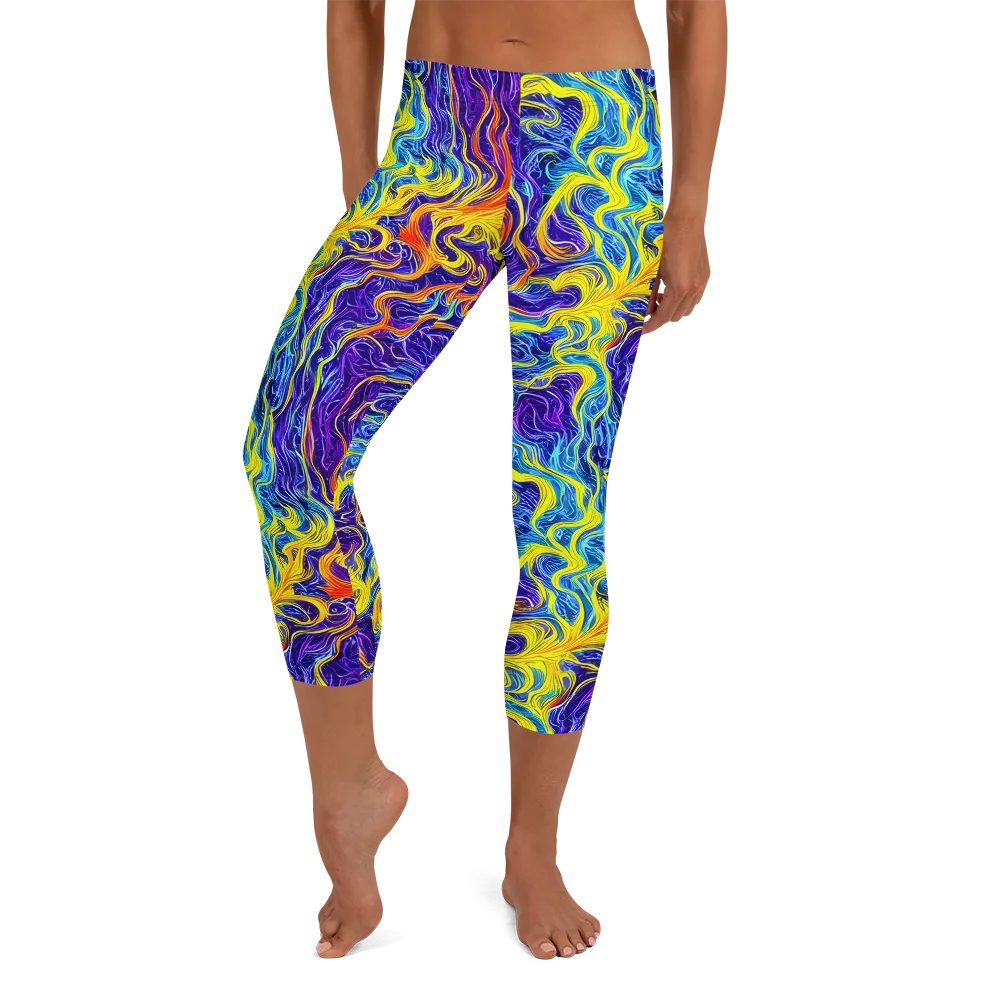 Saffron Storm on Capri Leggings — Front