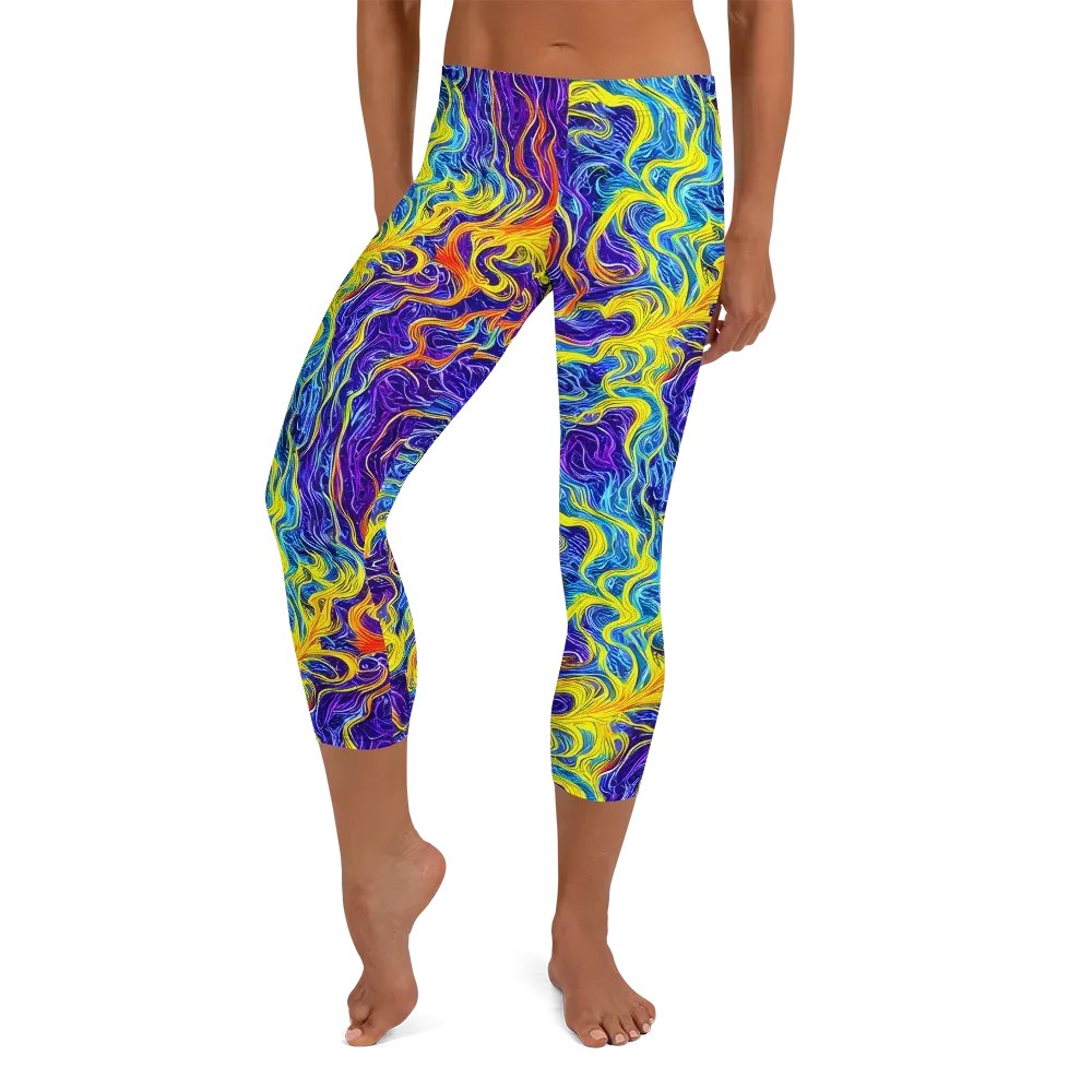 Saffron Storm on Capri Leggings — Front