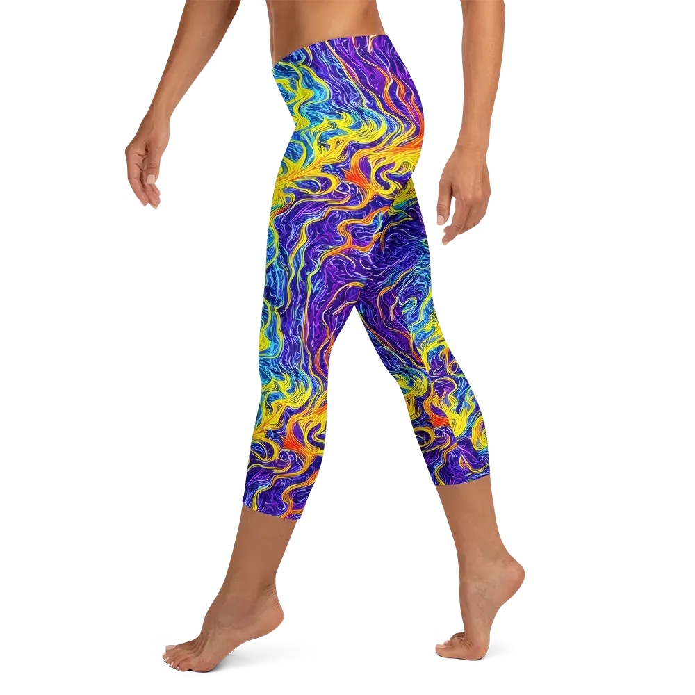 Saffron Storm on Capri Leggings — Left