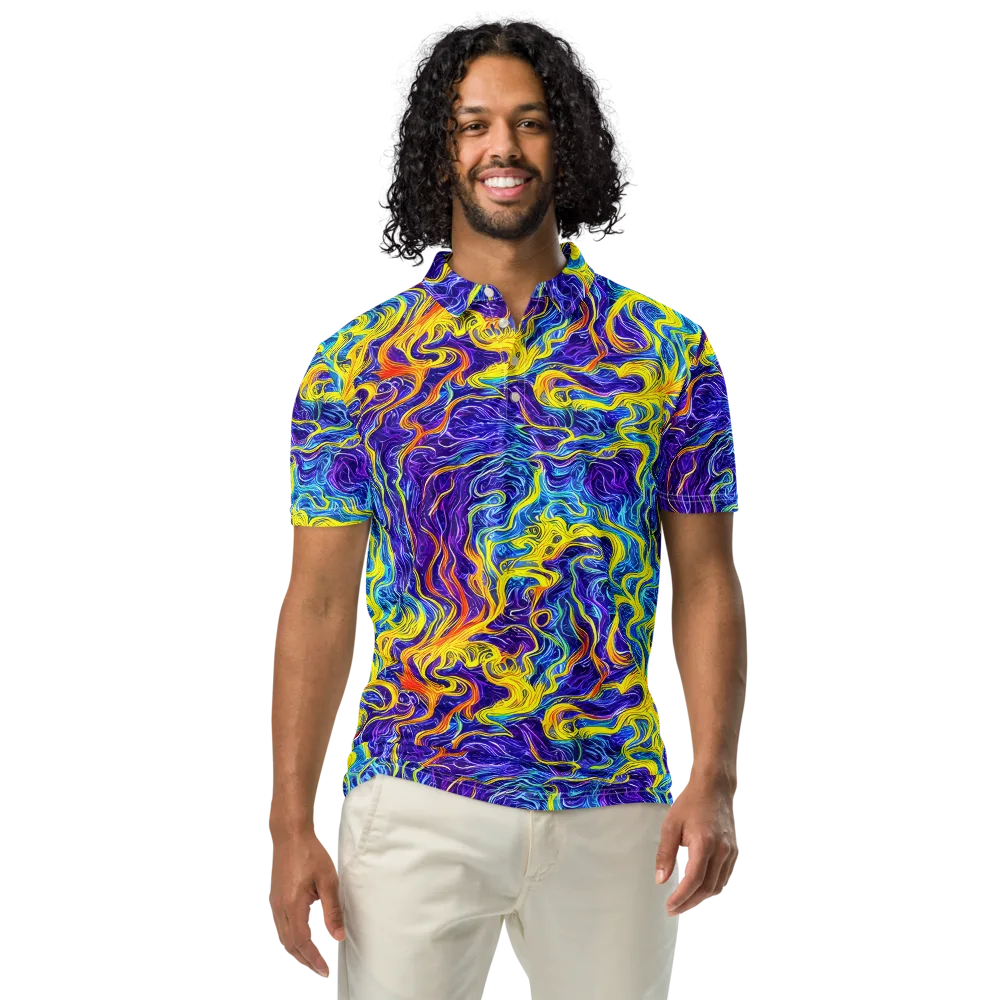 Saffron Storm on Men's Slim Fit Polo Shirt — Front