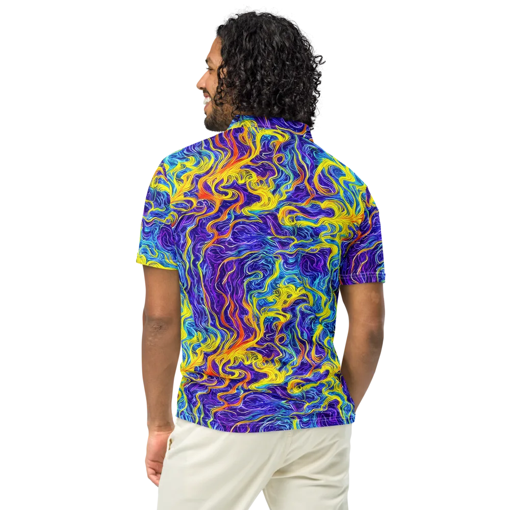 Saffron Storm on Men's Slim Fit Polo Shirt — Back