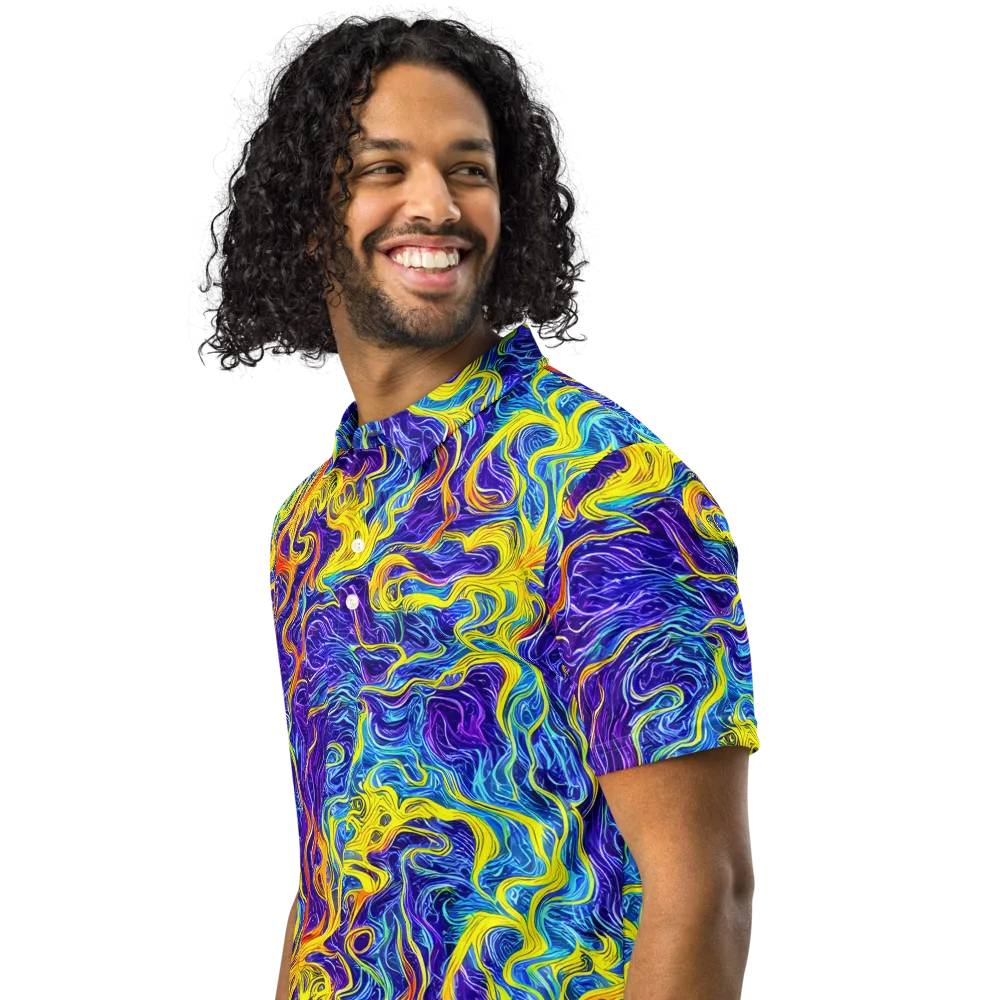 Saffron Storm on Men's Slim Fit Polo Shirt — Left Front