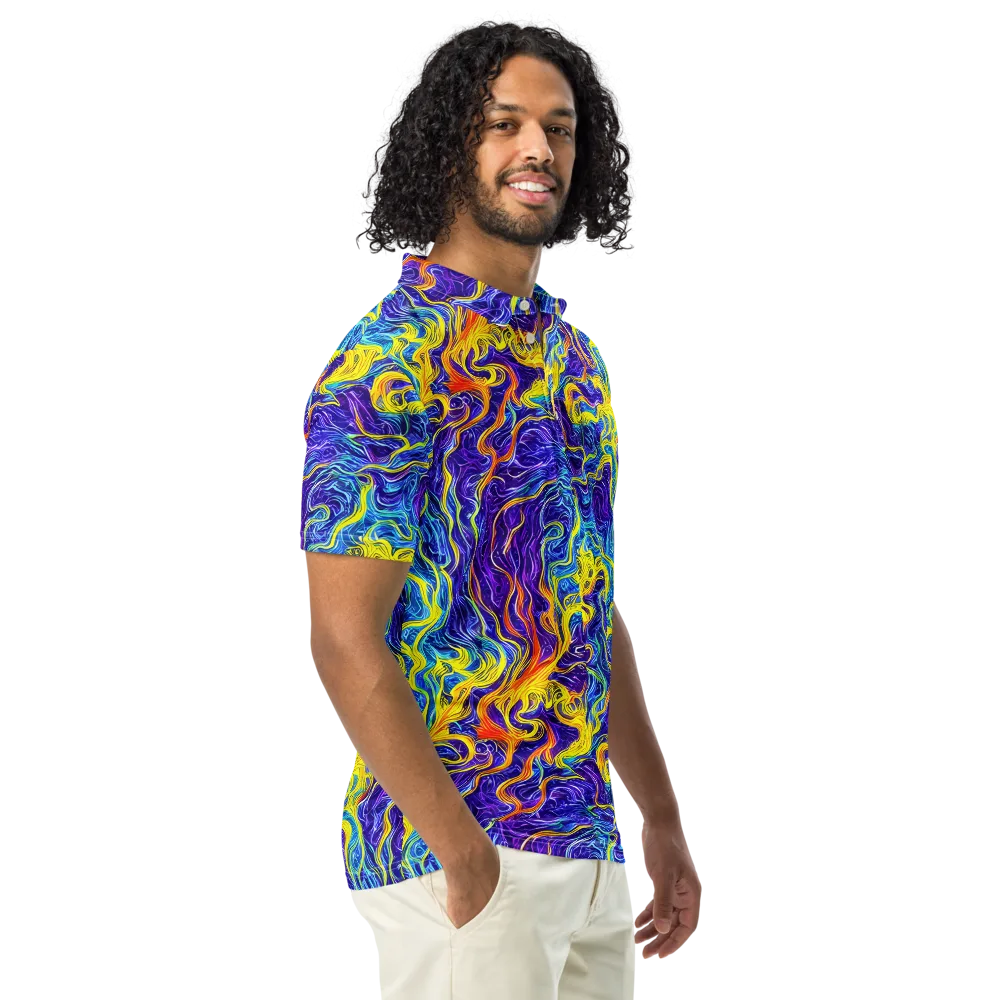 Saffron Storm on Men's Slim Fit Polo Shirt — Right Front