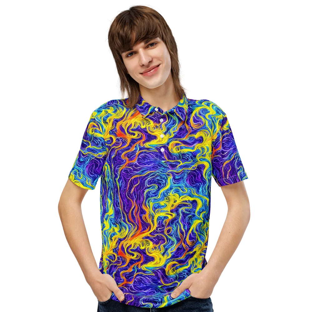 Saffron Storm on Men's Slim Fit Polo Shirt — Front