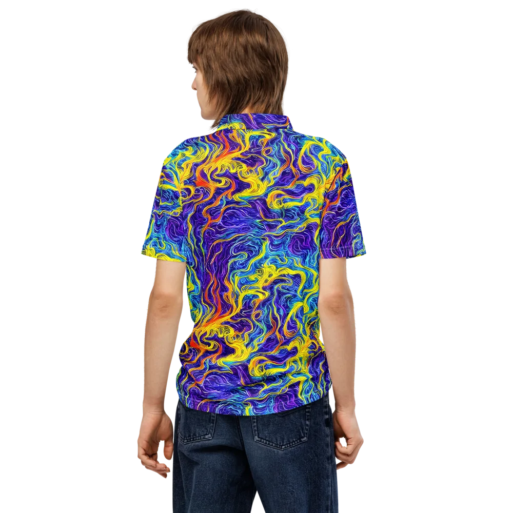 Saffron Storm on Men's Slim Fit Polo Shirt — Back